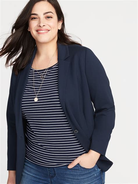 Classic Ponte-Knit Plus-Size Blazer | Old Navy