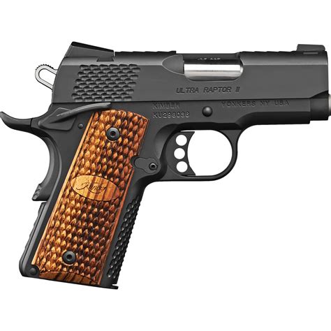 Kimber Ultra Raptor II 1911 45 ACP, 3" Barrel, Black, Wood Grip, 7rd - Impact Guns