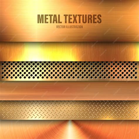 Premium Vector | Realistic brushed metal textures set polished ...