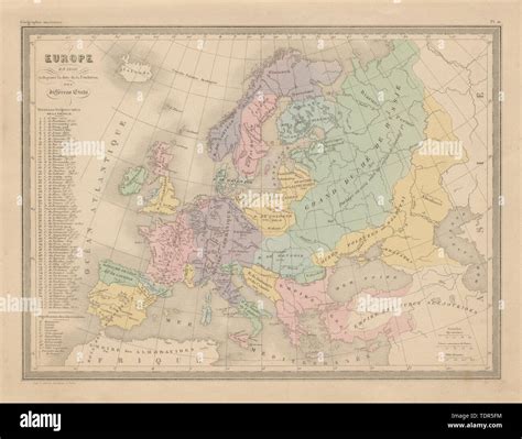 Europe en 1100. Europe in 1100. MALTE-BRUN c1871 old antique map plan chart Stock Photo - Alamy