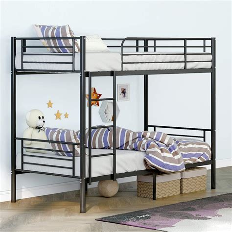 Buy Bunk Beds Frame Twin Over Twin, Heavy Duty Twin Size Metal Bunk Bed ...