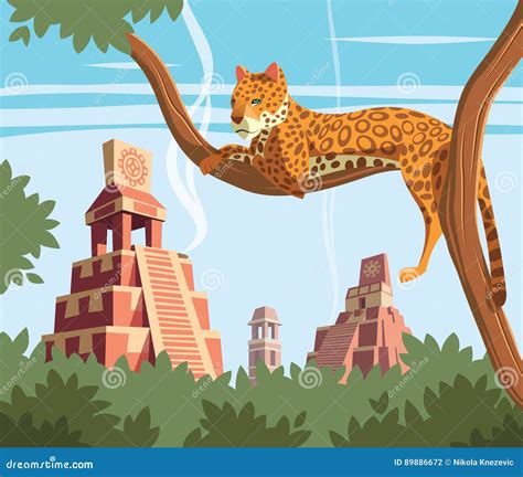Mayan Jaguar Deity Balam Royalty-Free Illustration | CartoonDealer.com ...