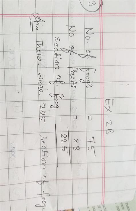 Seventy five frogs were dissected into three parts in a science lesson ...