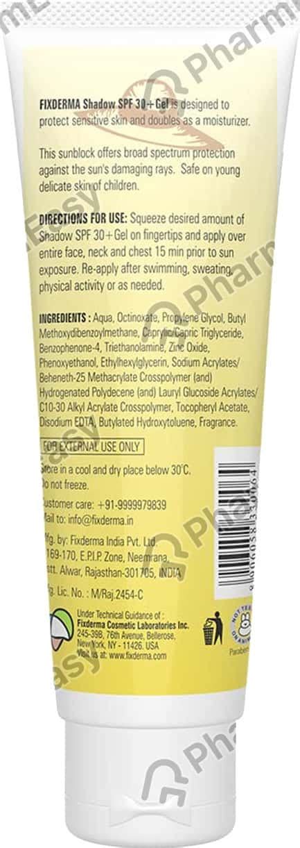 Buy FIXDERMA SHADOW A GEL SPF 30 50ML Online & Get Upto 60% OFF at ...