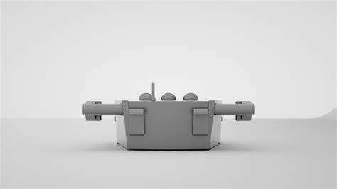 6 inch - 152mm 47 Triple Turret Naval Gun Mk16 3D model | CGTrader