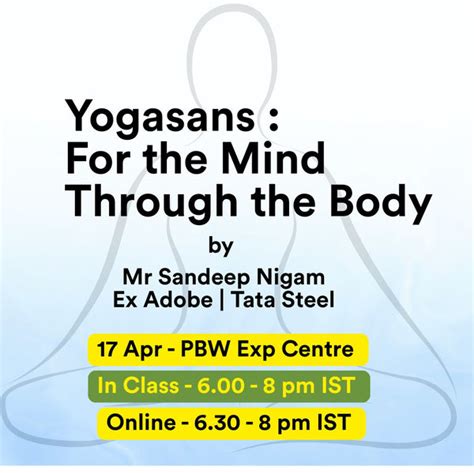 Yogasans: For the Mind, through the Body - Thu 17 Apr'25 – PBW Foods ...