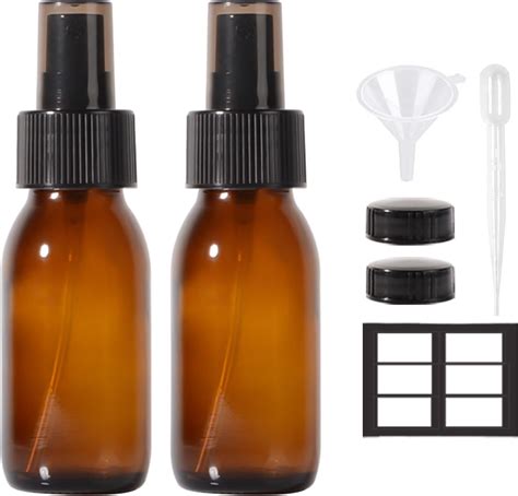 Amazon.com: Zkupanx 4 PACK 2 oz Amber Small Glass Spray Bottles, Empty ...