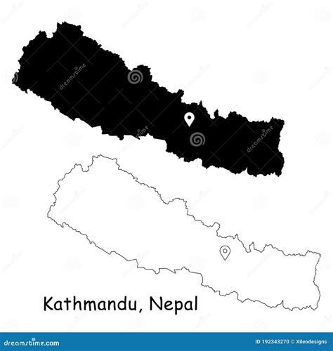 Kathmandu, Federal Democratic Republic of Nepal. Detailed Country Map with Location Pin on ...