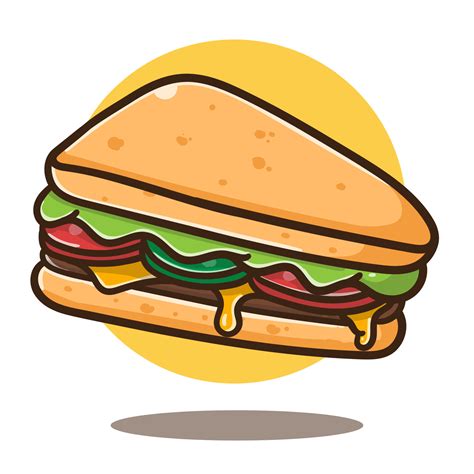 illustration of cute cartoon Sandwich vector good for sticker 14828367 ...