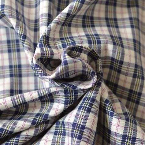 Tissu flanelle carreaux bleu marine | 100% coton - A&A Patrons