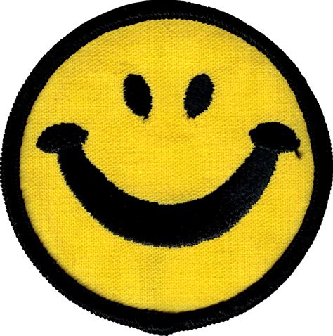 Happy Face / Smiley Embroidered Iron On or Sew On Patch : Amazon.in ...