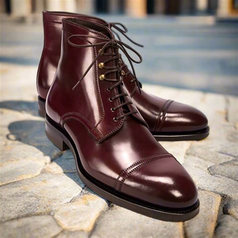 Burgundy Leather Lace Up Boot for Men | The Royale Peacock ⭐⭐⭐⭐⭐