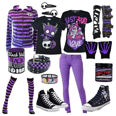 PURPLE EMO GIRL OUTFITS | Scene kid outfit, Scene outfits, Punk style ...
