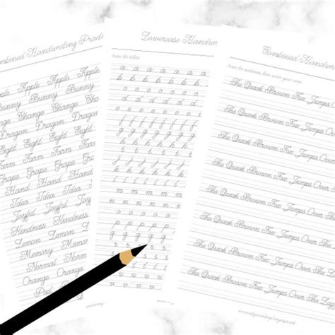 Printable Sharp Edge Cursive Handwriting Worksheets - Etsy India