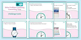 Time Word Problems | Math Task Cards (teacher made) - Twinkl