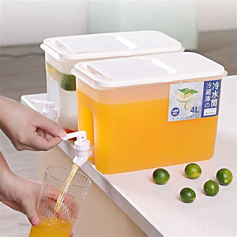 4L Drinks Dispenser Milk Dispenser Fridge Water Dispenser With Tap ...