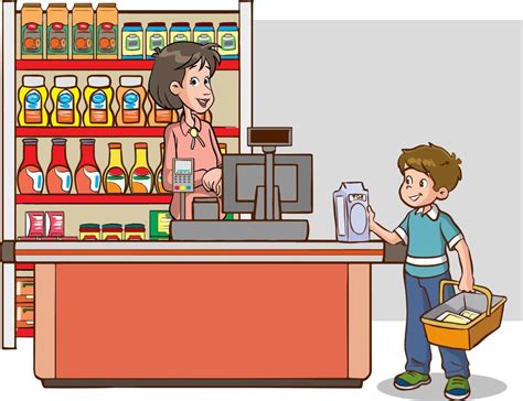 Kids Buy Food Cartoon 的图像结果