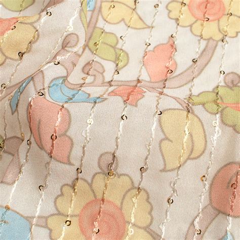 Oat Beige And Moss Green Kalamkrii Pattern Digital Print Premium Sequi ...