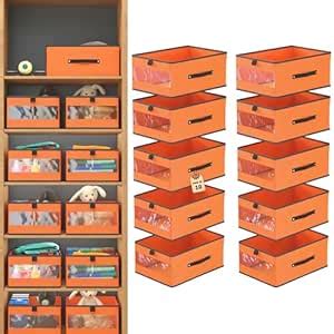 Kuber Industries (Pack Of 10) Non-Woven Storage Box|Clothing Wardrobe ...