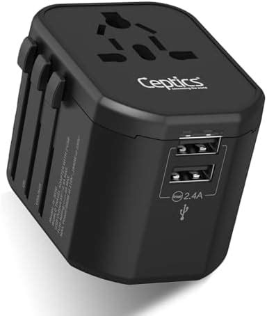 Destinio Universal Charger Adapter with Dual USB Charger Ports, Travel ...
