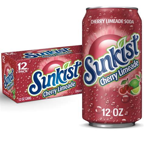 Sunkist Cherry Limeade Soda, 12 Fl Oz Cans, 12 Pack 12 ct | Shipt
