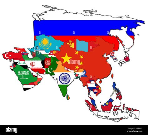 Asia Flag Map