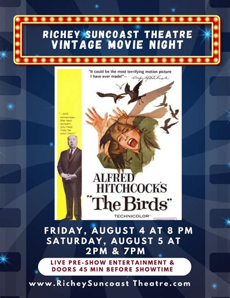 Vintage Movie Series: The Birds, Richey Suncoast Theatre, New Port ...