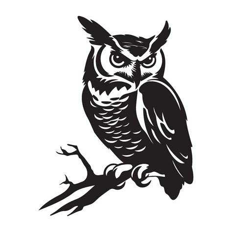 Owl silhouette, Owl mascot logo, Owl Black and White Animal Symbol Design, Bird icon. 26159226 ...