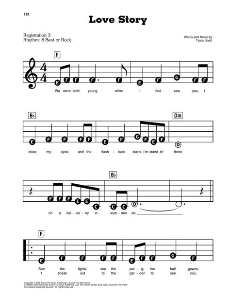 Taylor Swift Love Story Sheet Music Notes, Chords in 2021 | Sheet music ...