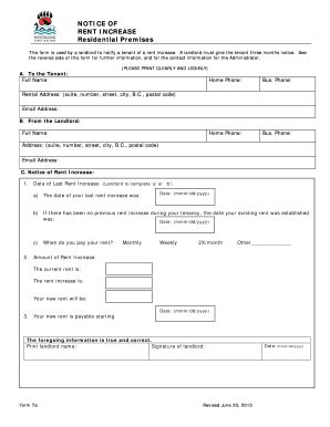 18 Printable Notice Of Rent Increase Forms and Templates - Fillable Samples in PDF, Word to ...