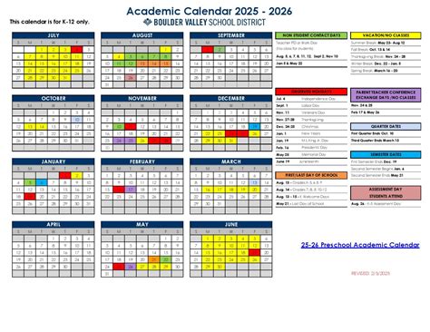 Boulder Valley Schools Calendar 2025-2026 | Download