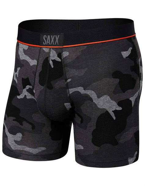 Saxx Underwear Vibe Super Soft Boxer Brief Supersize Camo Black Boxers : Snowleader