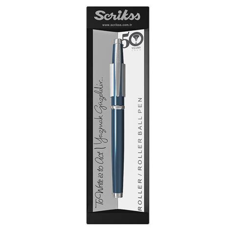 SCRIKSS, Rollerball Pen - METROPOLIS 800 NAVY BLUE. — SWASTIK penn