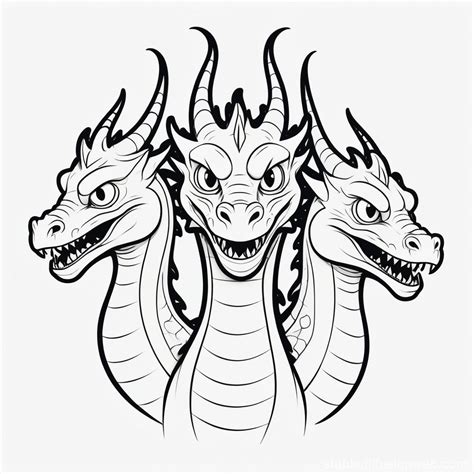 Cartoon Three-Headed Dragon | Stable Diffusion Online