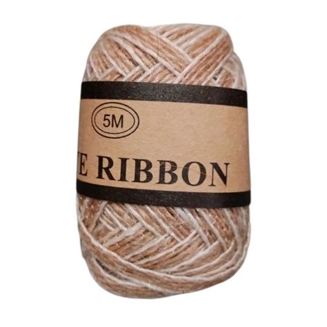 Jute Ribbon With White Border 5 Mtr.