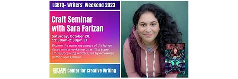 LGBTQ+ Writers Weekend 2023: Craft Seminar with Sara Farizan ...