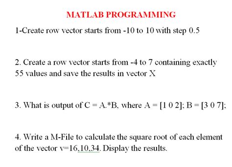 Image result for Row Vector MATLAB with Intervals