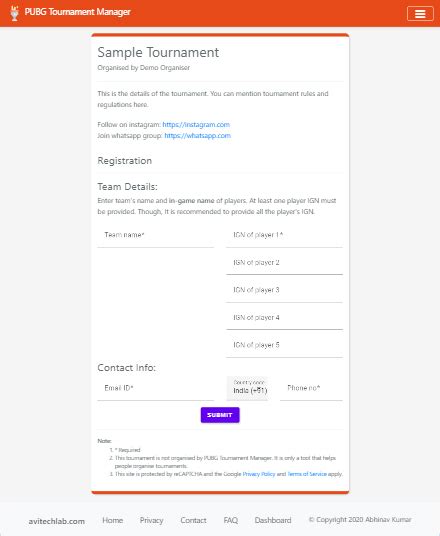 Tournify: Introducing registration forms | Tournify.in