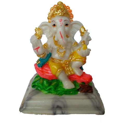 Ethnicalive Ganesh Jee in Marble Touch Green sheet Finnshing Religious ...