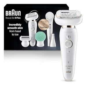 Braun Epilator Silk-épil 9 Flex 9-300 Beauty Set, Facial Hair Removal ...