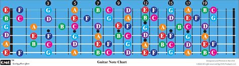 Color Coded Guitar Fretboard Note Chart, Learn to India | Ubuy