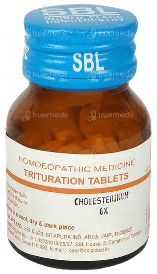 Sbl Cholesterinum 6x Trituration Tablet 25 Gm - Uses, Side Effects ...