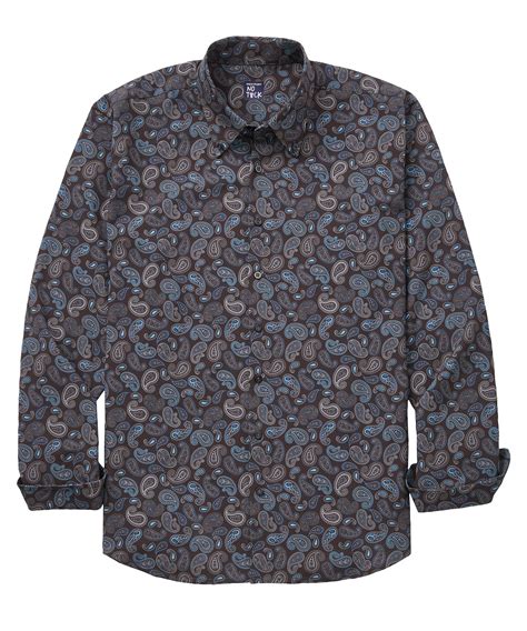 Westport No-Tuck Big & Tall 'Big Paisley' Stretch Sport Shirt ...
