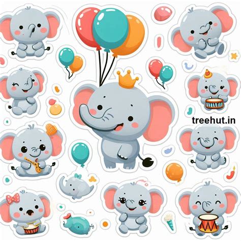 Printable Elephant Stickers and 25 India Craft Activities for Kids ...