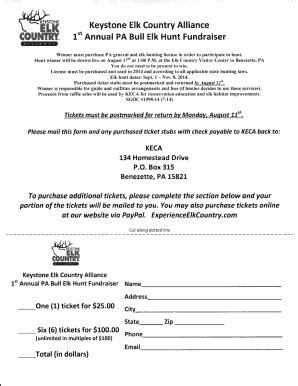 Keystone Elk Country Alliance Raffle - Fill Online, Printable, Fillable ...