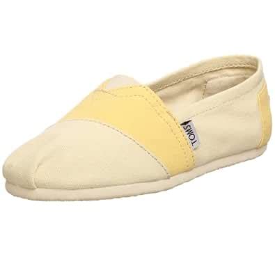 Buy TOMS Women's Canvas Striped Slip-on,Soft Yellow/Natural,7 M at ...