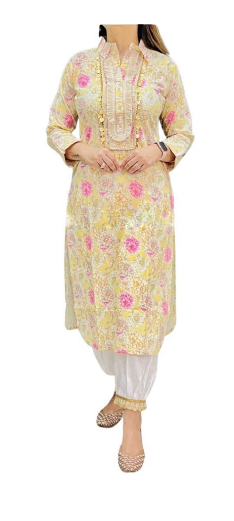 Buy Ridnish Afghani Cotton Kurti Salwar Set With Coin Lace Attach In ...