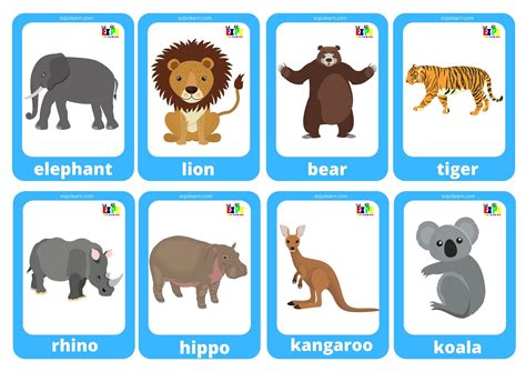 Land Animals Flashcards Pdf at Pamela Ottley blog