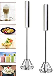Buy Stainless Steel Flexible and Durable Push Rotating Whisk Mixer for ...