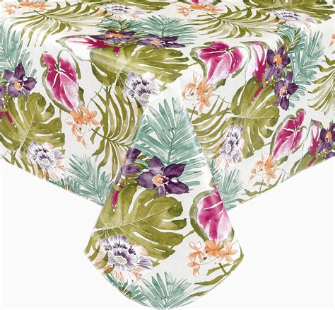 Amazon.com: Newbridge Kona Tropical Floral Flannel Backed Vinyl ...